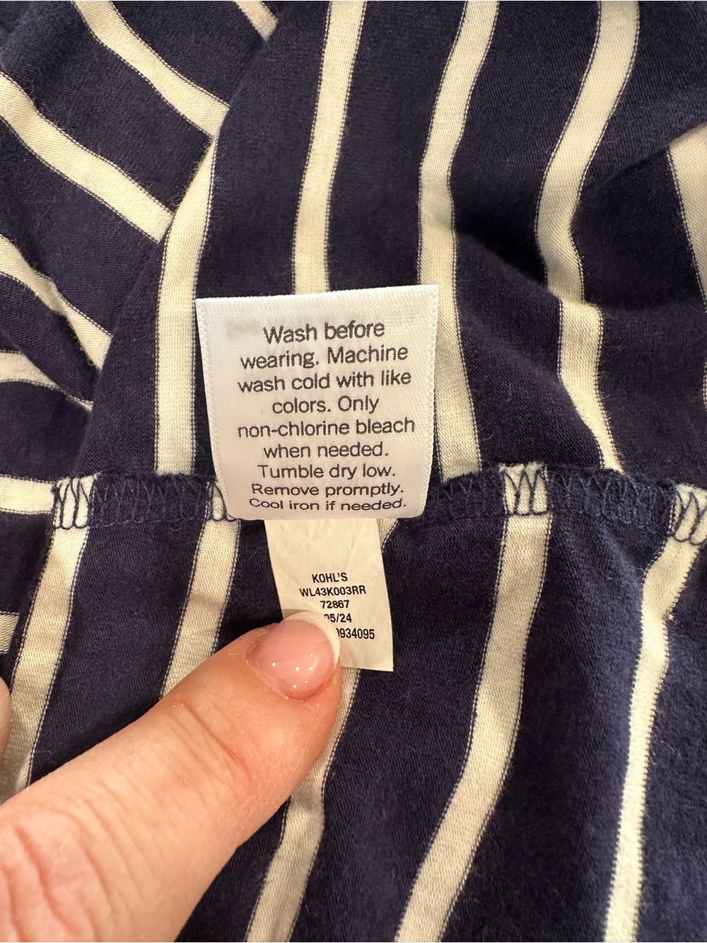 LC Lauren Conrad Women’s XL Navy Blue White Striped Long-Sleeve Shirt Top Blouse - Picture 9 of 9